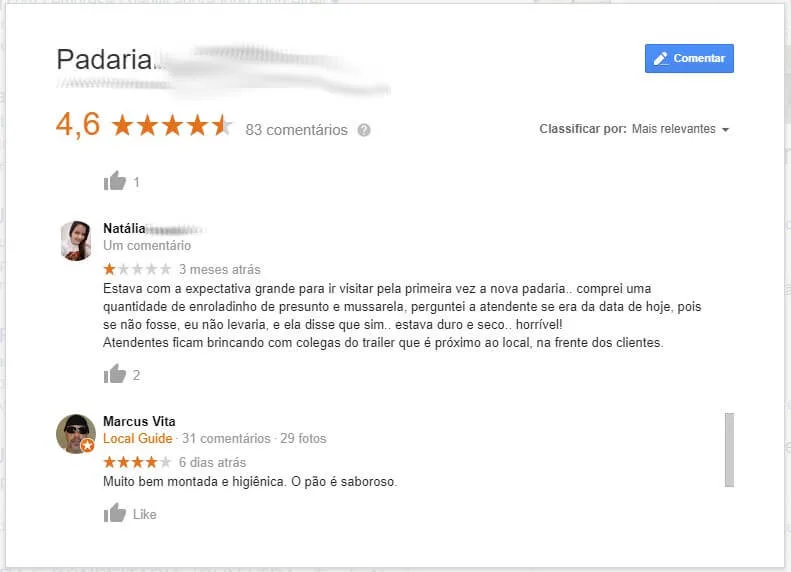Exemplo de Classificação Ruim