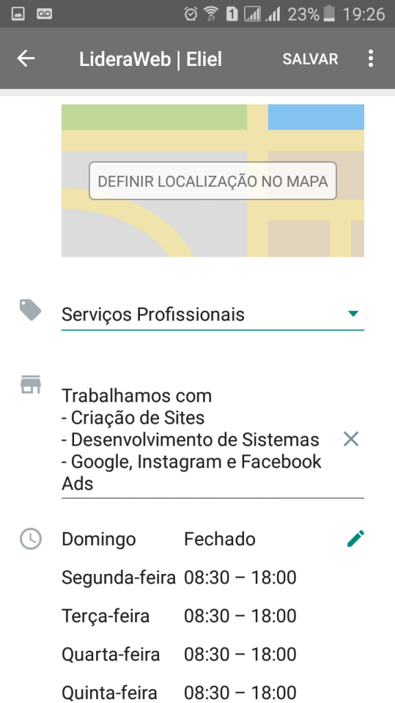 Perfil WhatsApp Business